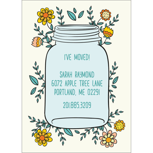 Country Mason Jar Moving Announcements